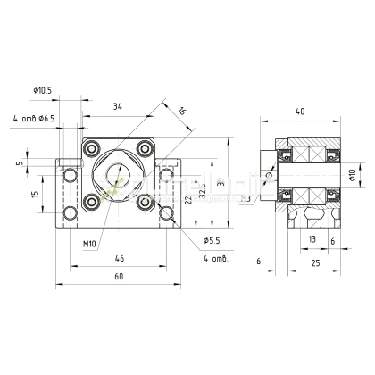 Опора ШВП подшипниковая BK10-C5 фото