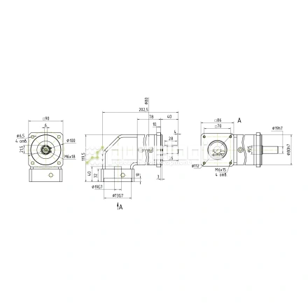 Редуктор планетарный угловой 86WPLF20K-19S фото