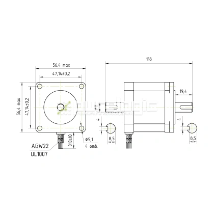 Двигатель шаговый PL57HD76-D11K 3 874 Двигатель шаговый PL57HD76-D11K фото