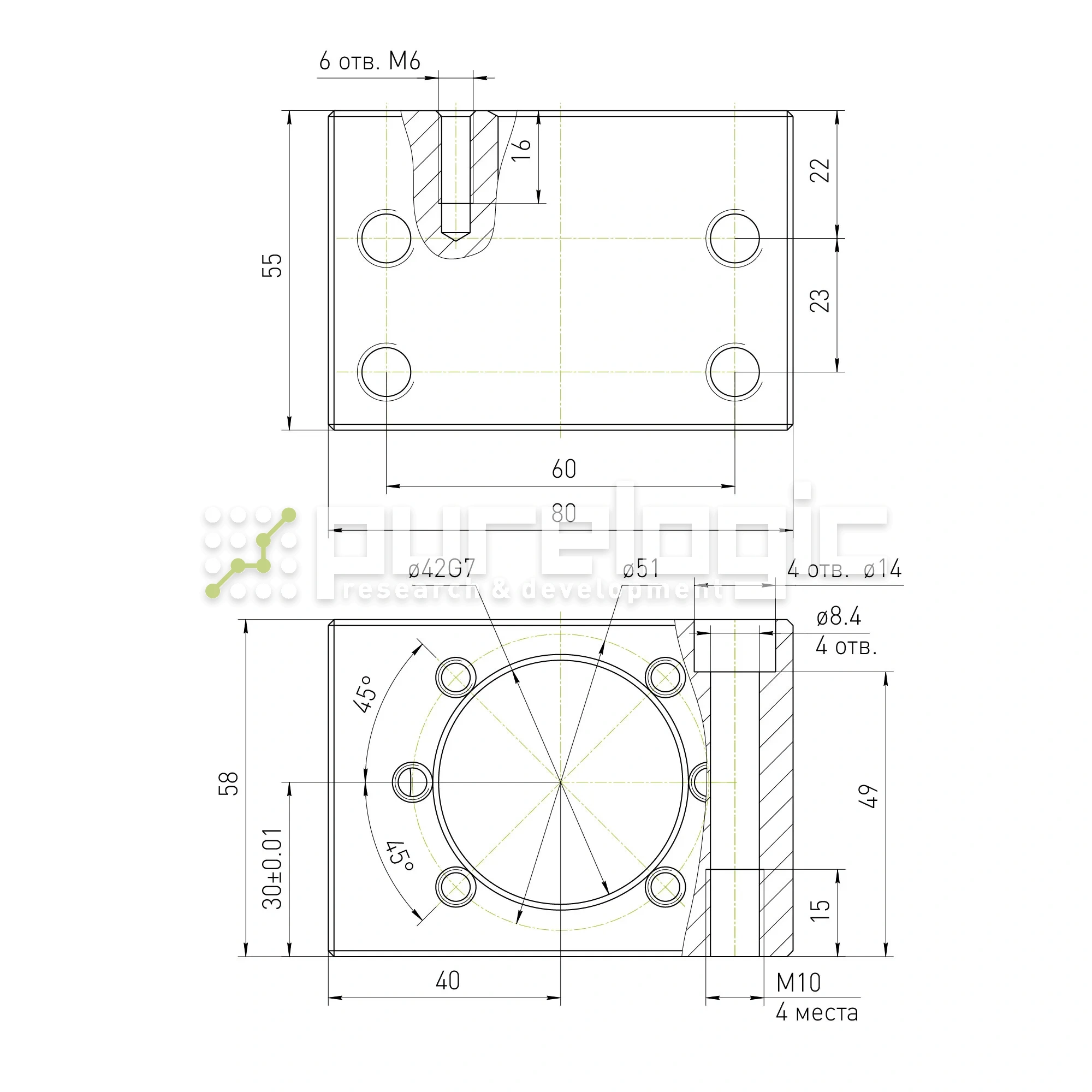 Держатель гайки ШВП MGD25-01 5 403 Держатель гайки ШВП MGD25-01 фото