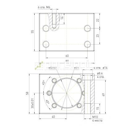 Держатель гайки ШВП MGD25-01 5 403 Держатель гайки ШВП MGD25-01 фото