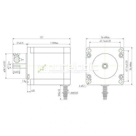 Двигатель шаговый PL57H110-D11K фото