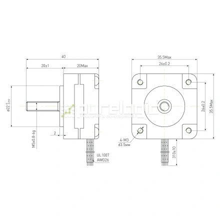 Двигатель шаговый PL35H20-M5 фото