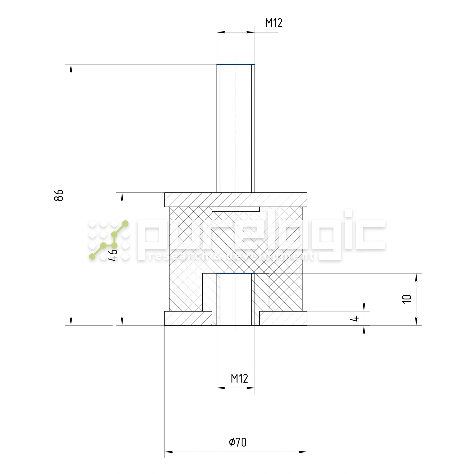 Виброопора BS7045-M12 803 Виброопора BS7045-M12 фото