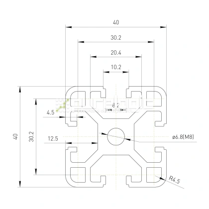 Профиль алюминиевый HXB4040E-8 2 045 Профиль алюминиевый HXB4040E-8 фото