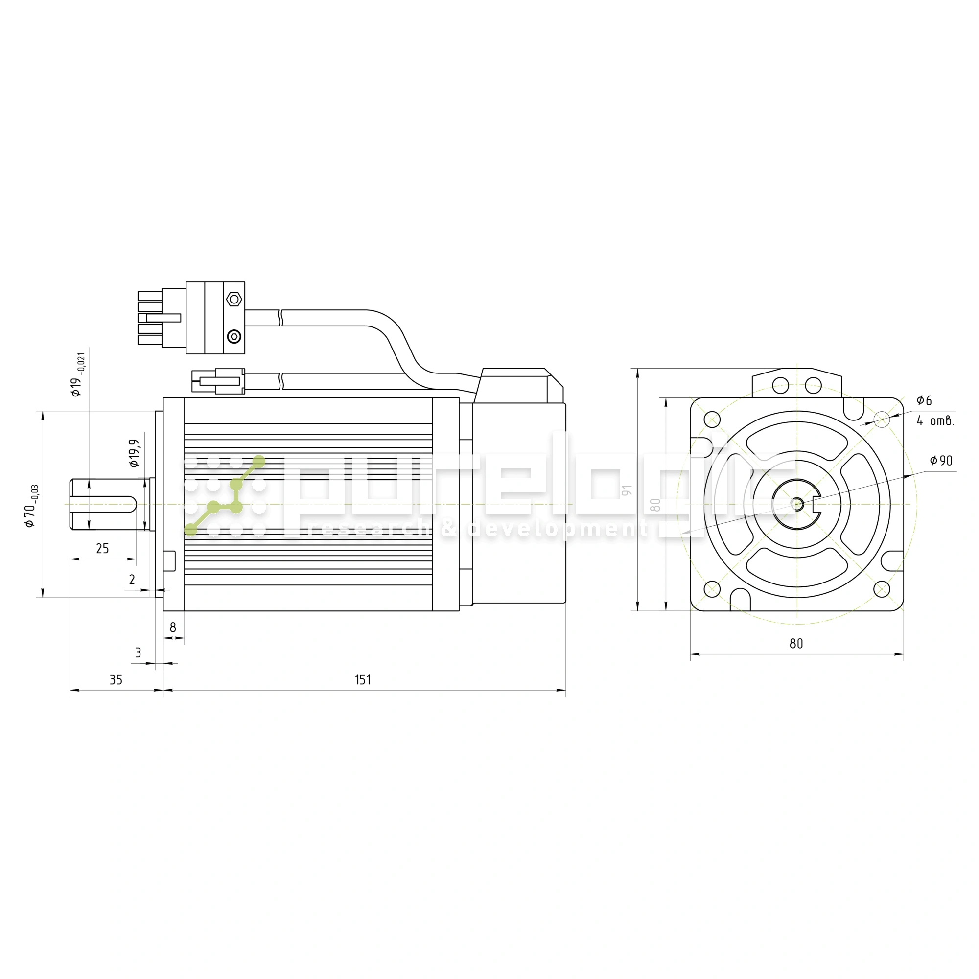 Серводвигатель 80ST-M02430 26 478 Серводвигатель 80ST-M02430 фото