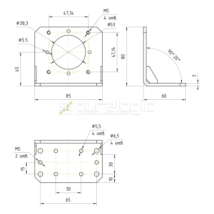 Угловой кронштейн PLMB57 фото