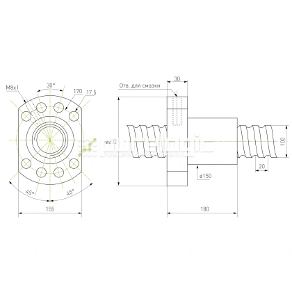 Гайка ШВП SFU10020 фото