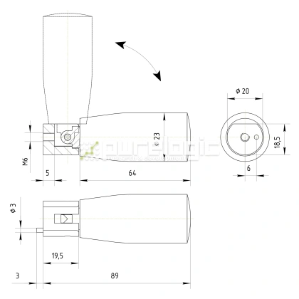 Рукоятка откидная 100111-65*20 фото
