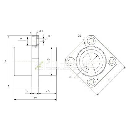 Втулка шариковая с фланцем LMKC8 360 Втулка шариковая с фланцем LMKC8 фото