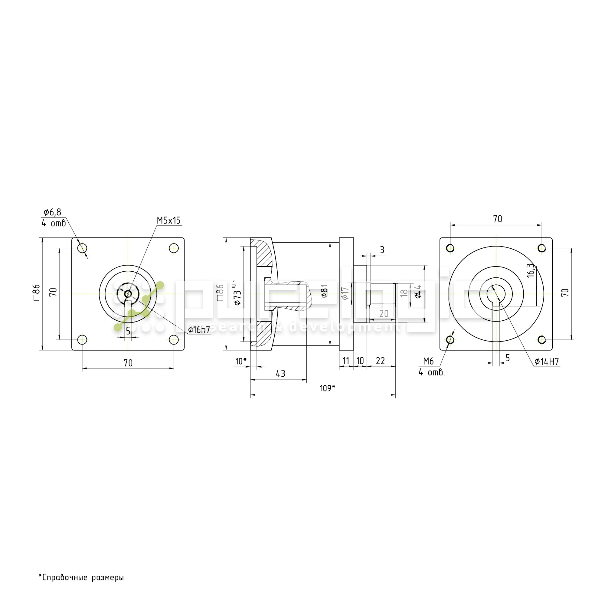 Редуктор планетарный 86PX6K-14K 10 818 Редуктор планетарный 86PX6K-14K фото