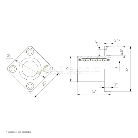 Втулка шариковая с фланцем LMK8 фото