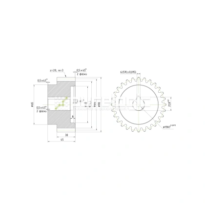 Шестерня прямозубая GS3-T28D19 фото