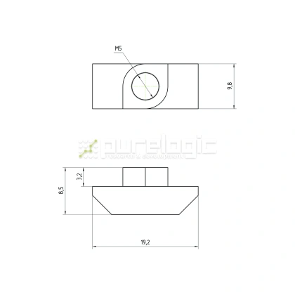 Гайка Т-образная 45TM5 (AL-M5-10) 32 Гайка Т-образная 45TM5 (AL-M5-10) фото