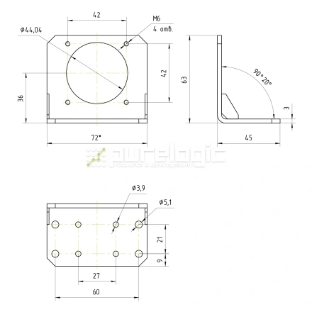 Угловой кронштейн PLMB86 фото