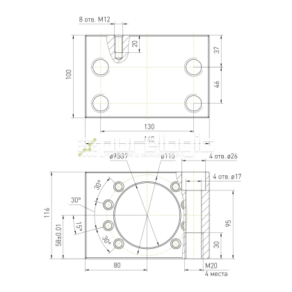 Держатель гайки ШВП MGD63-01 17 675 Держатель гайки ШВП MGD63-01 фото