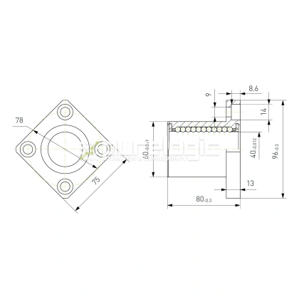 Втулка шариковая с фланцем LMK40 фото