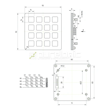 Промышленная клавиатура CT-KPS02-16TMM фото