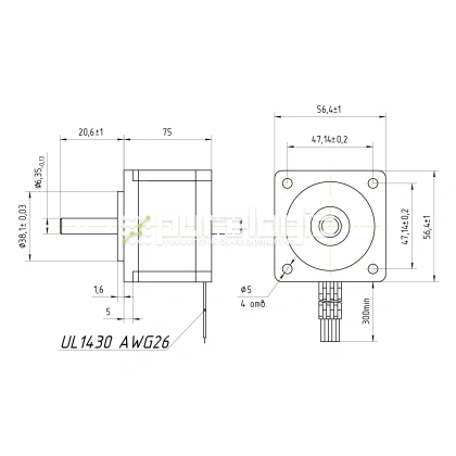 Двигатель шаговый FL57STH76-2804A фото