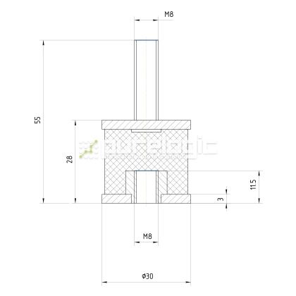 Виброопора BS3030-M8 фото