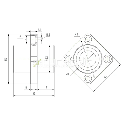 Втулка шариковая с фланцем LMKC20 фото