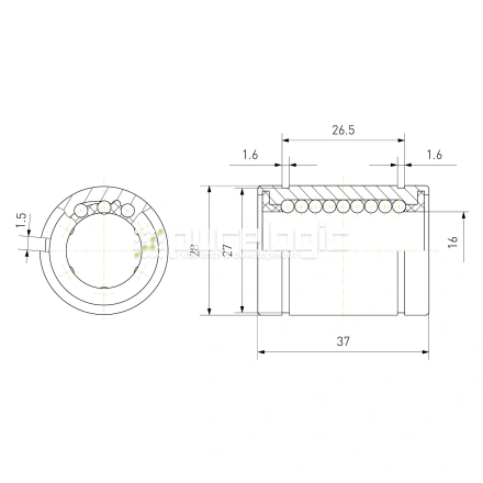 Втулка шариковая LM16-AJ фото