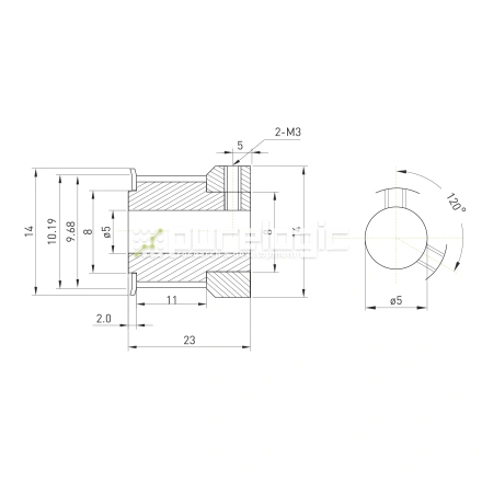 Шкив зубчатый BSY-16-S2M-10-C-P5 фото