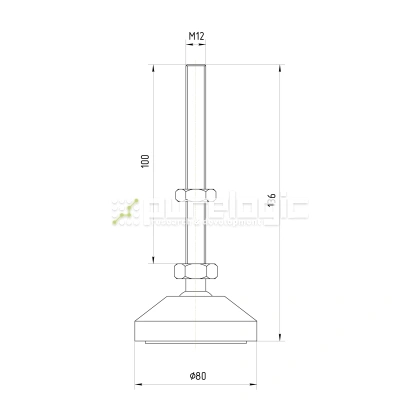 Виброопора M12x100-80R 306 Виброопора M12x100-80R фото