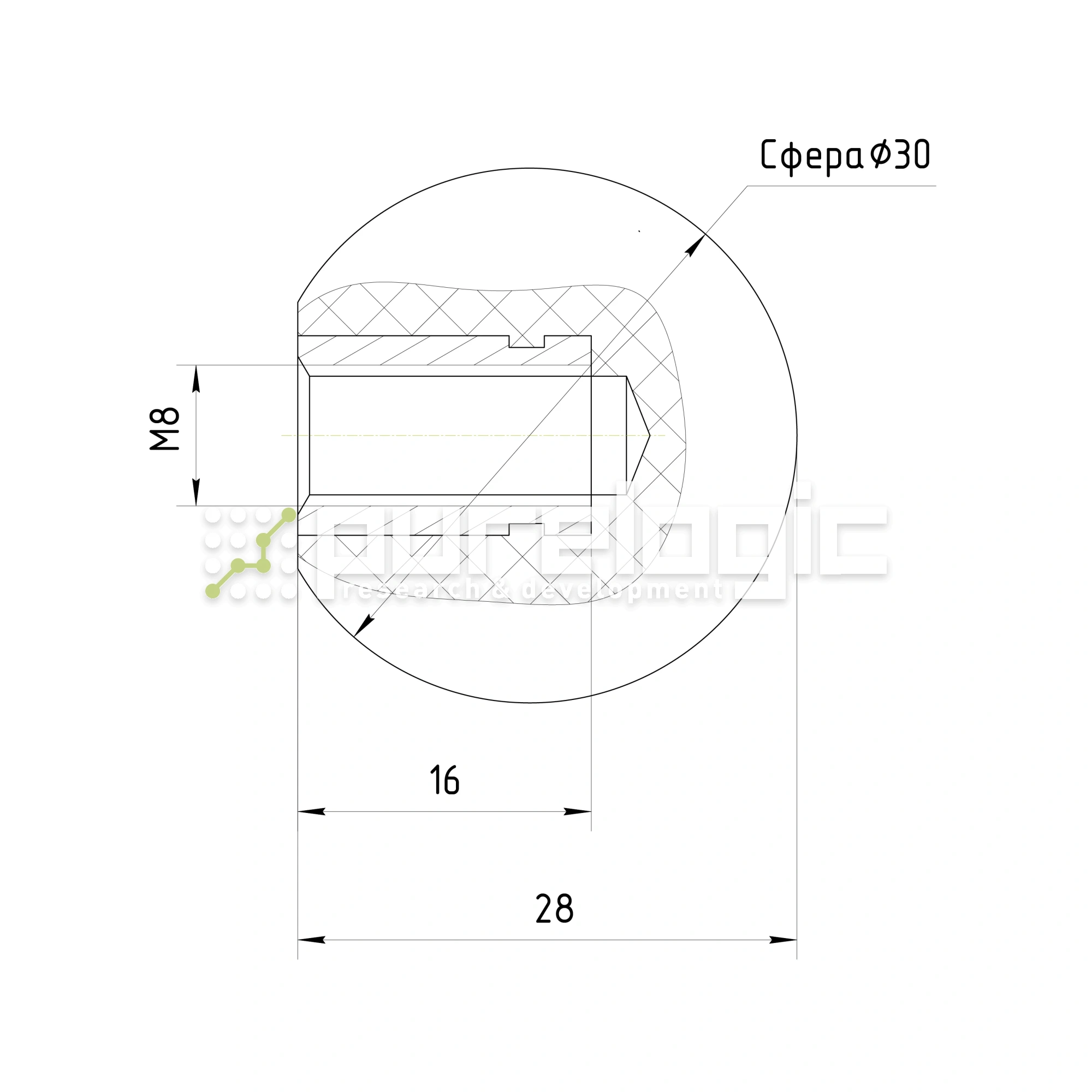 Ручка круглая 100118-30*M8 89 Ручка круглая 100118-30*M8 фото