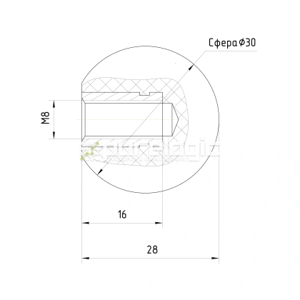 Ручка круглая 100118-30*M8 89 Ручка круглая 100118-30*M8 фото