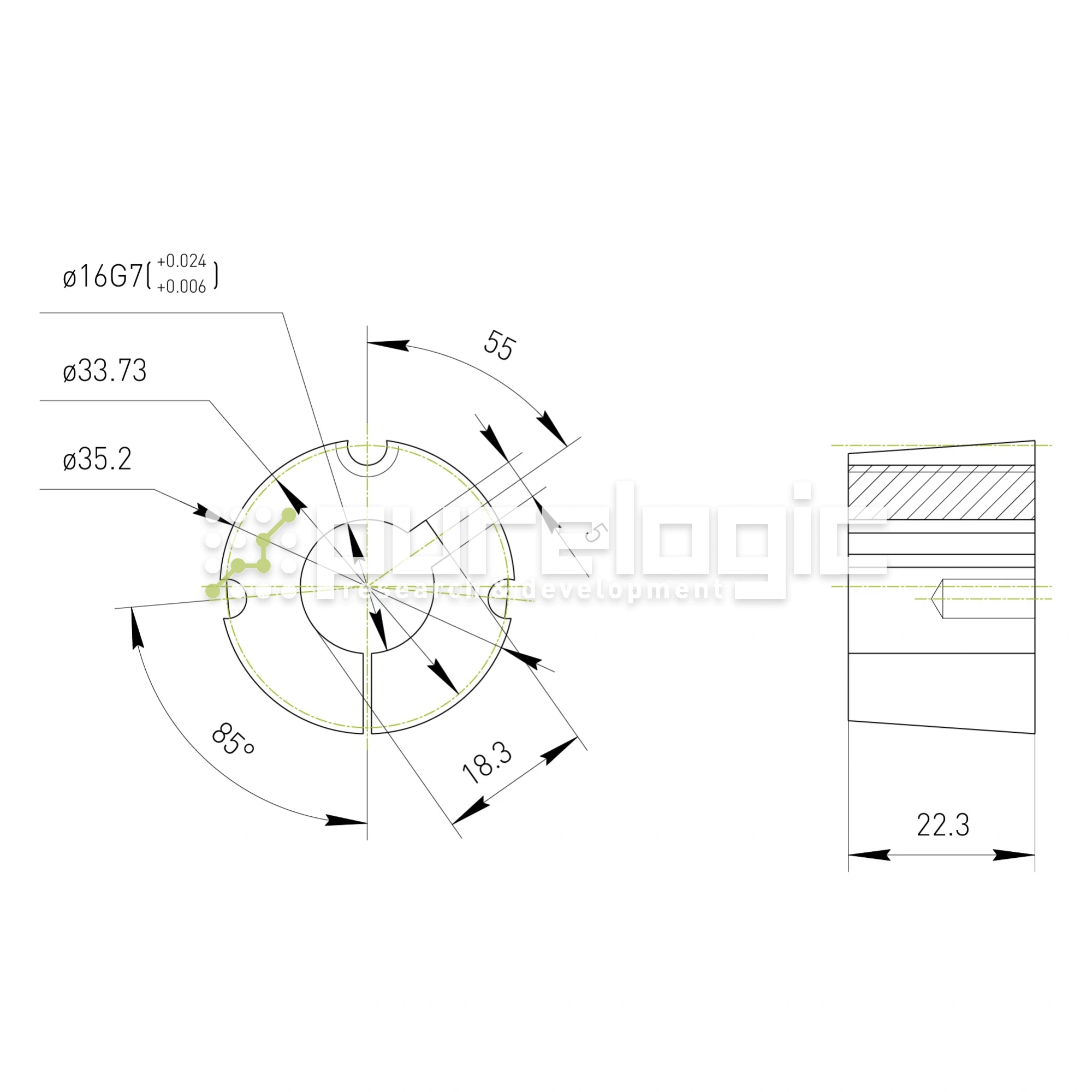Втулка тапербуш 1008-16 284 Втулка тапербуш 1008-16 фото