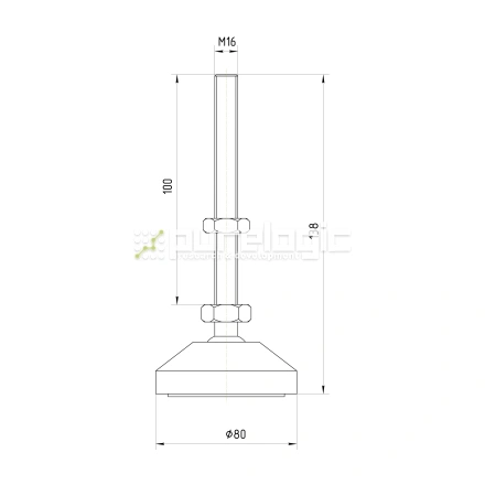 Виброопора M16x100-80R фото