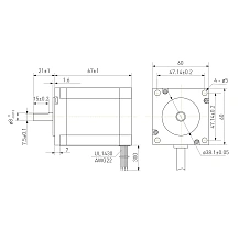 Двигатель шаговый биполярный D57CM21-4A