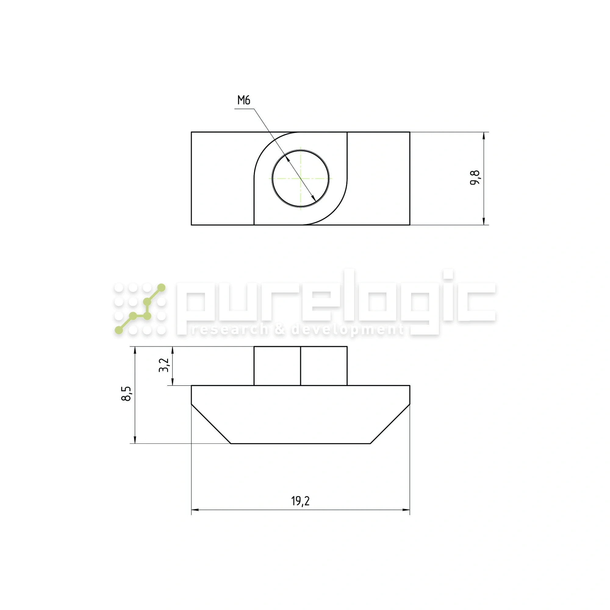 Гайка Т-образная 45TM6 (AL-M6-10) 33 Гайка Т-образная 45TM6 (AL-M6-10) фото