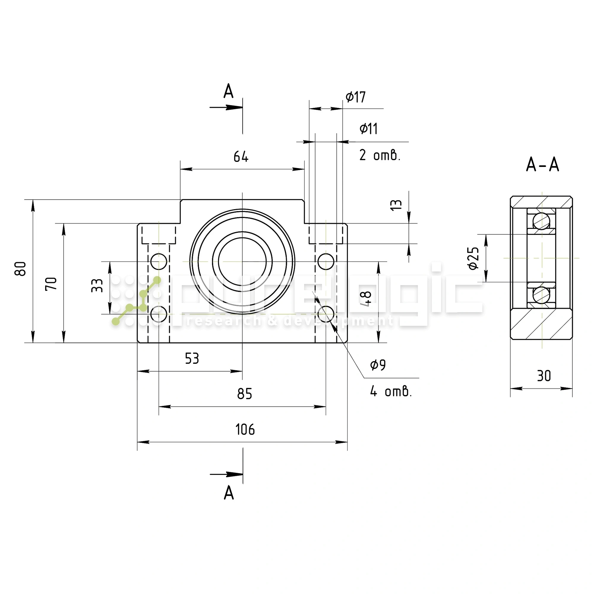 Опора ШВП Hiwin BF25-C5 10 681 Опора ШВП Hiwin BF25-C5 фото