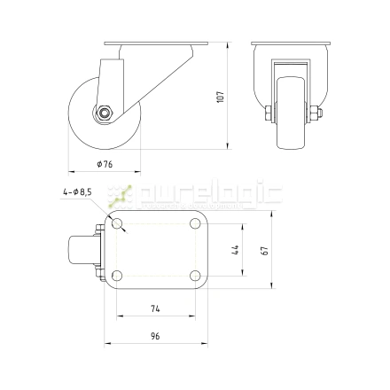 Колесная опора BJL-75 фото