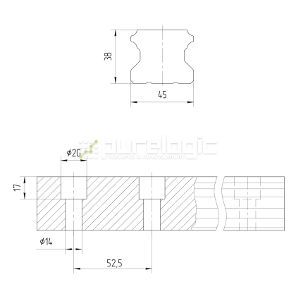 Рельсовая направляющая Hiwin RGR45RH 25 390 Рельсовая направляющая Hiwin RGR45RH фото