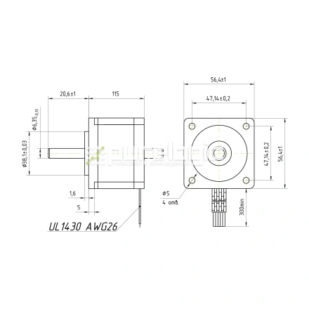 Двигатель шаговый FL57STH115-2804A фото