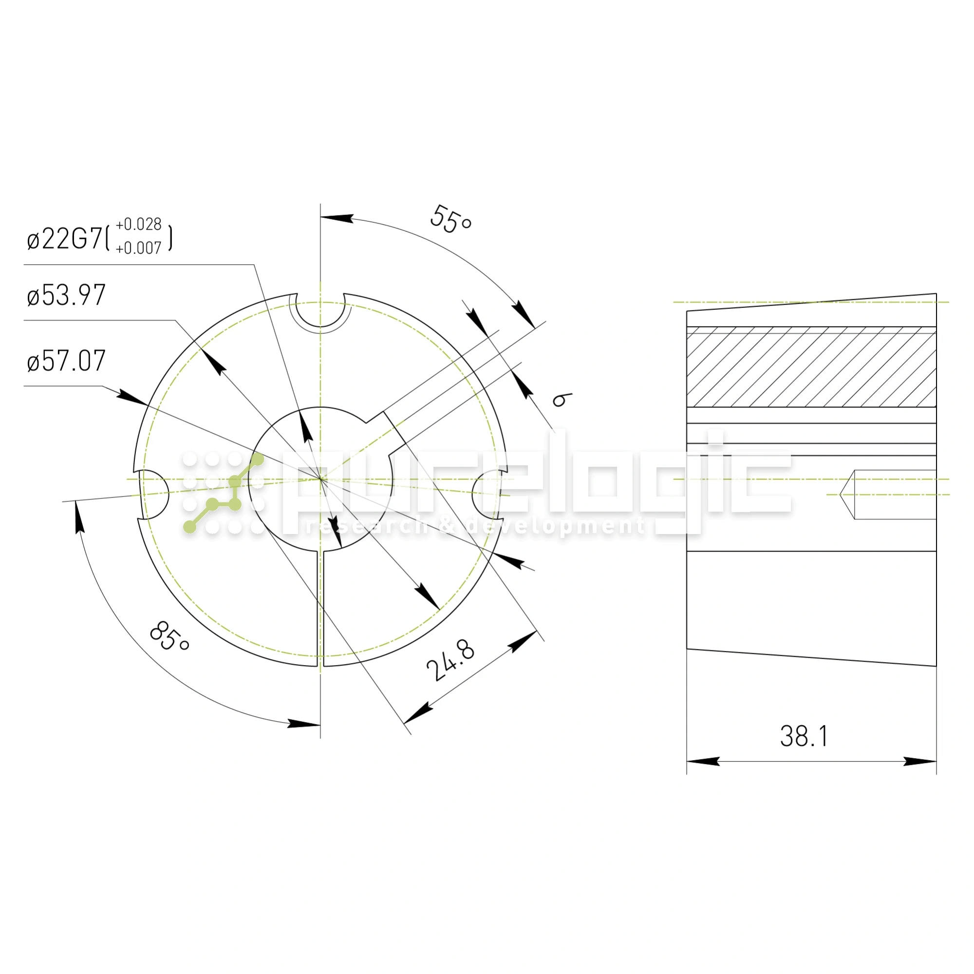 Втулка тапербуш 1615-22 574 Втулка тапербуш 1615-22 фото