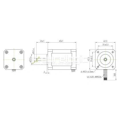 Двигатель шаговый FL42STH60-1206A фото