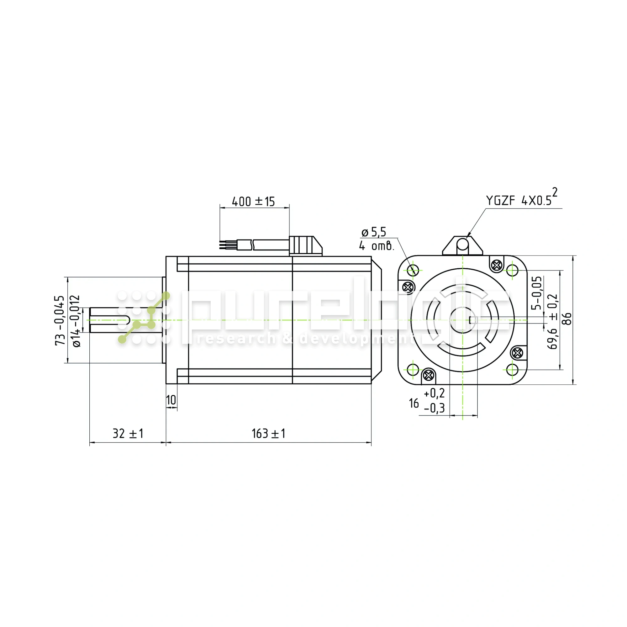 Двигатель шаговый с электрическим тормозом 86CM120-BZ 26 810 Двигатель шаговый с электрическим тормозом 86CM120-BZ фото