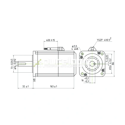 Двигатель шаговый с электрическим тормозом 86CM120-BZ 26 810 Двигатель шаговый с электрическим тормозом 86CM120-BZ фото