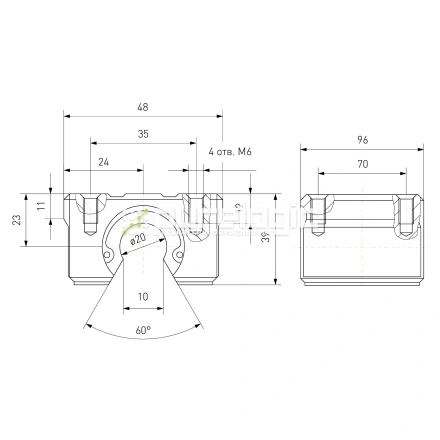 Модуль опорный удлиненный SBR20L фото