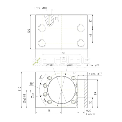 Держатель гайки ШВП MGD63 17 675 Держатель гайки ШВП MGD63 фото