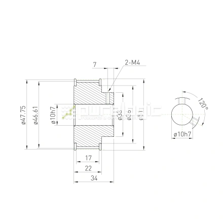 Шкив зубчатый BLA-30-5M-15-B-P10 фото