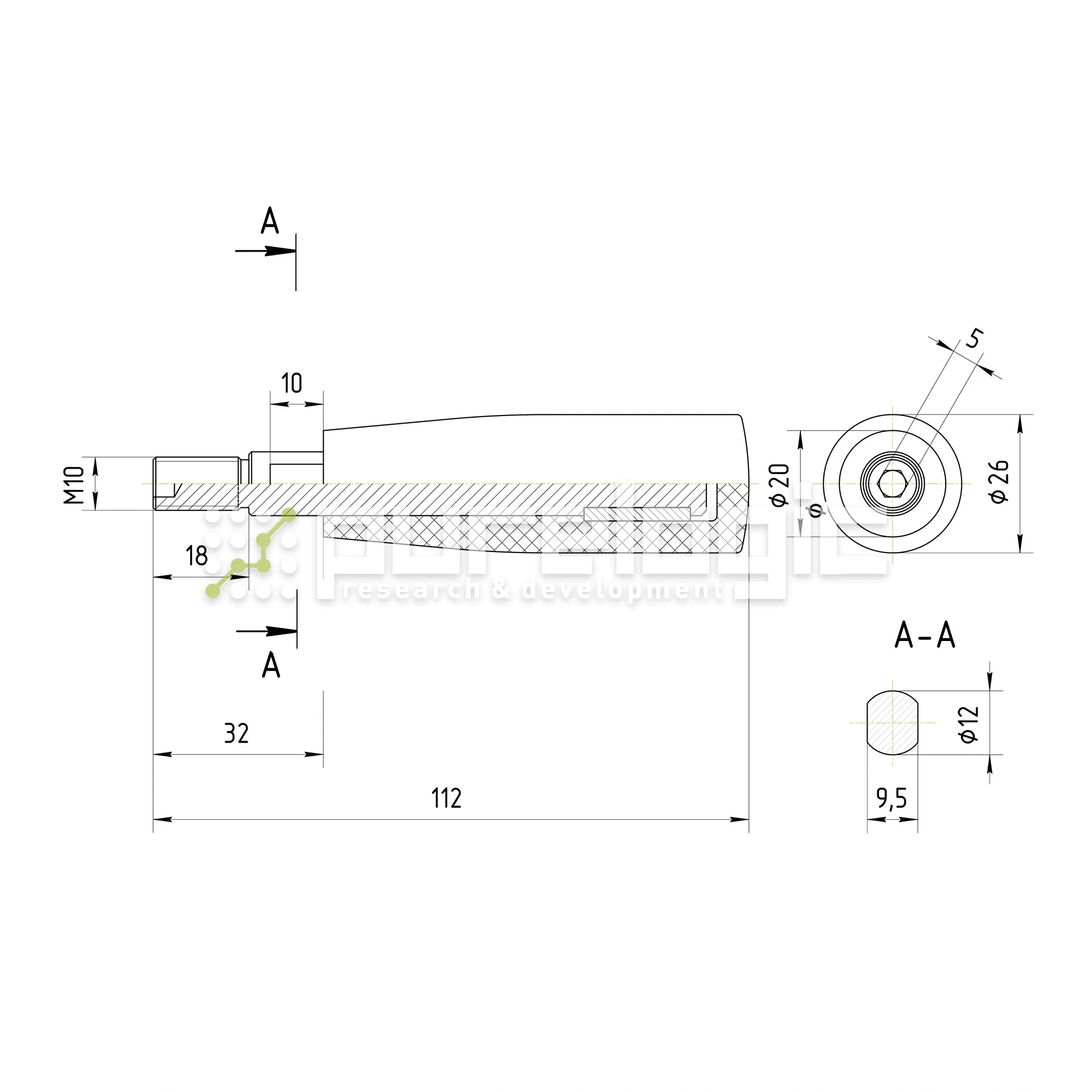 Рукоятка вращающаяся 100106-80*M10 440 Рукоятка вращающаяся 100106-80*M10 фото