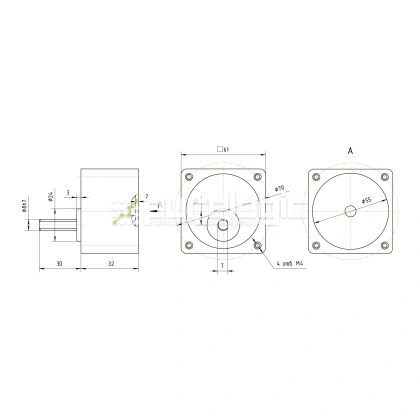 Редуктор для ШД 57GB5K (1:5) 4 589 Редуктор для ШД 57GB5K (1:5) фото