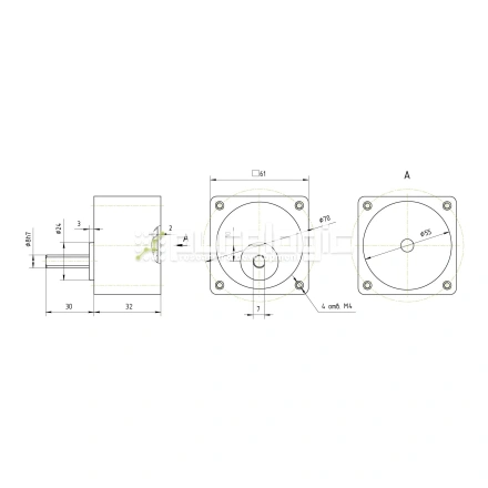 Редуктор для ШД 57GB5K (1:5) фото