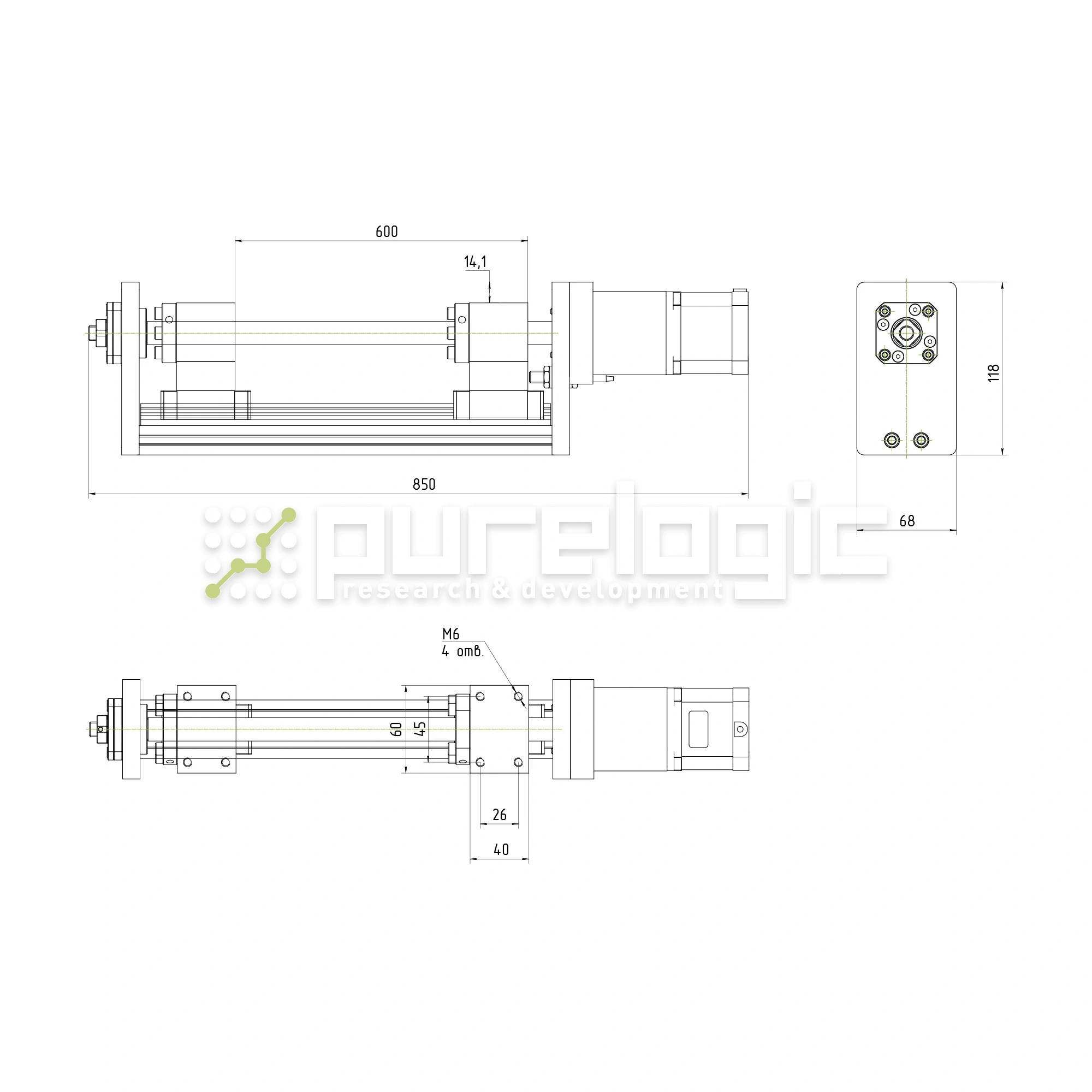 Модуль линейного перемещения PLLM-71-600 50 152 Модуль линейного перемещения PLLM-71-600 фото