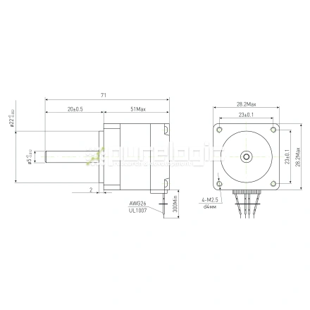 Двигатель шаговый PL28H51-D5 фото